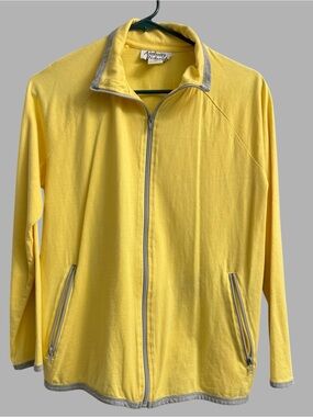 Anthony Richards Bright Yellow Zip-Up Shirt Jacket - Small Petite